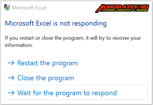 Excel Not Responding