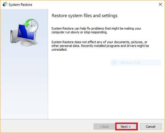 Restore System Files And Settings