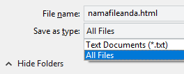 Save As All Files HTML