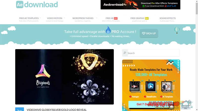 dimana download template after effect gratis