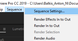 Sequence Settings