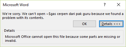 We Cant Open Document Because