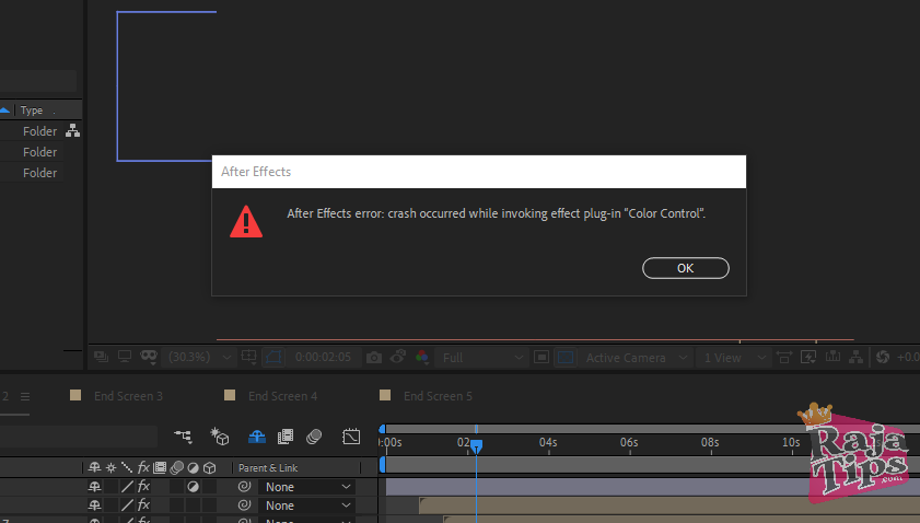 Crash Occurred While Invoking Effect Plug-In Color Control