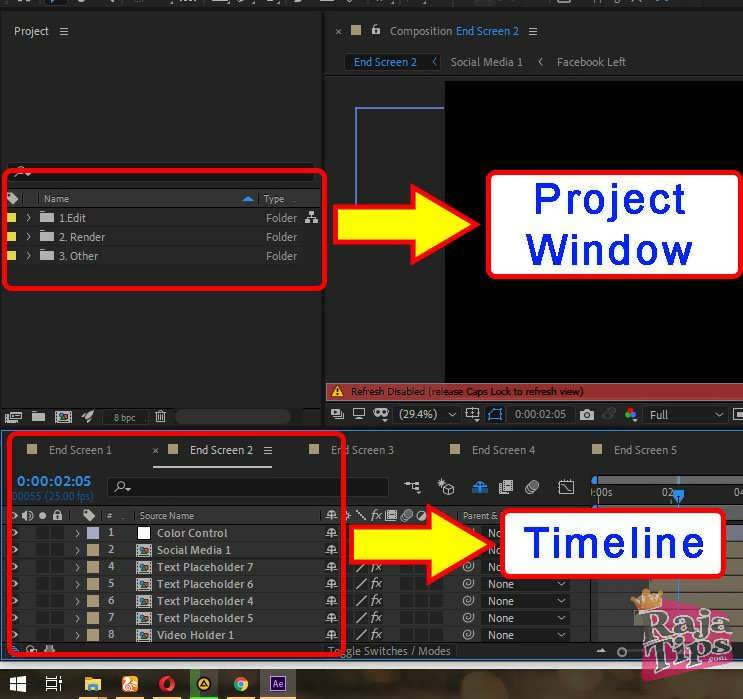 Project Window And Timeline