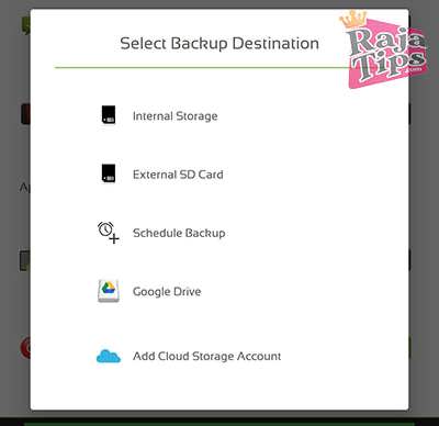 Select Backup Destination