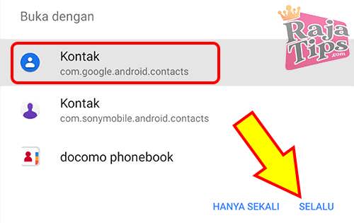 Open With Google Contacts App