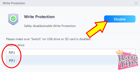 Disable Write Protection