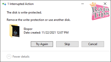 Remove The Write-Protection Or Use Another Disk