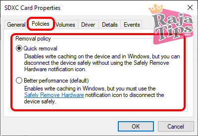 Disk Policy Properties