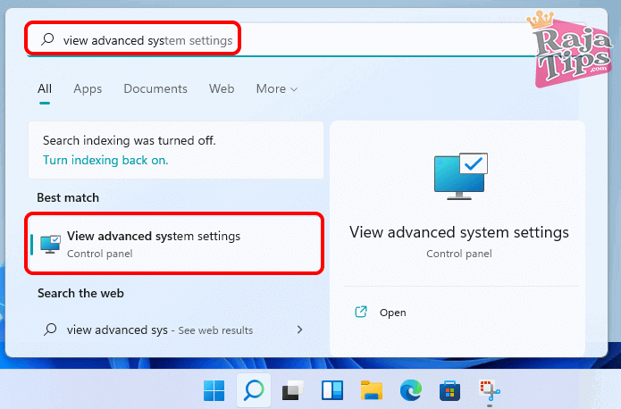 Advanced System Settings Windows 11