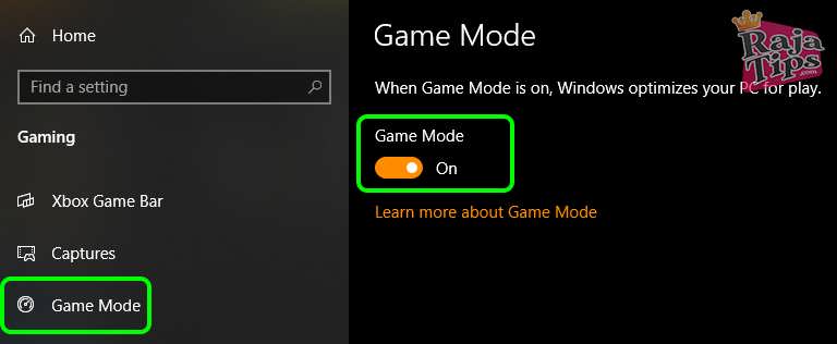 Enabling Game Mode Features
