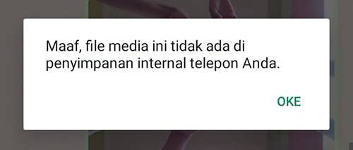 Maaf, File Media Ini Tidak Ada Di Penyimpanan Internal Telepon Anda