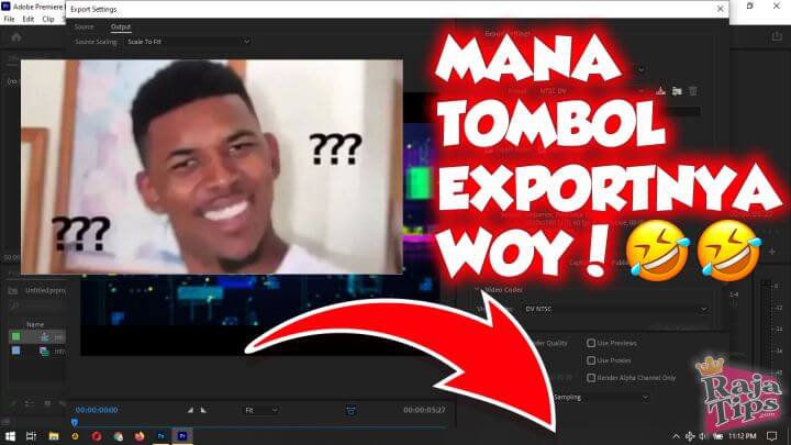 Tombol Export Adobe Premiere Tertutup