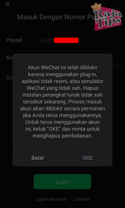 WeChat Account Suspend