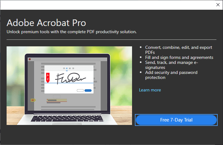 Free Trial Adobe Acrobat Pro