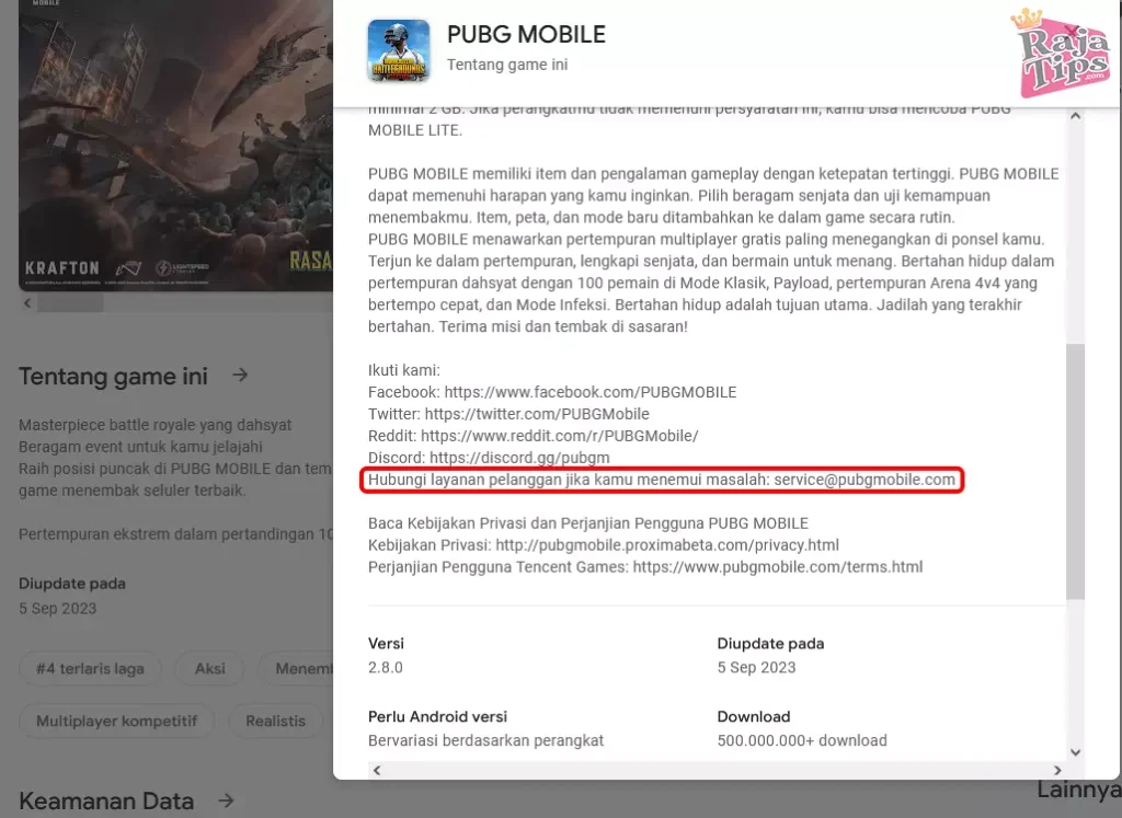 Email PUBG Mobile
