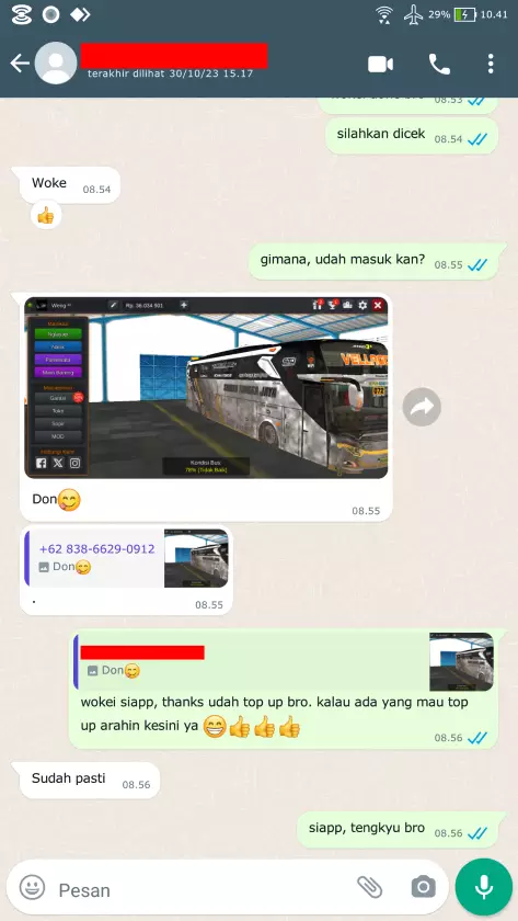 Testimoni Top Up Bussid 14