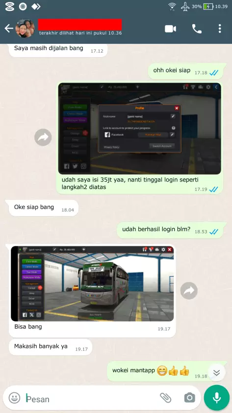 Testimoni Top Up Bussid 9