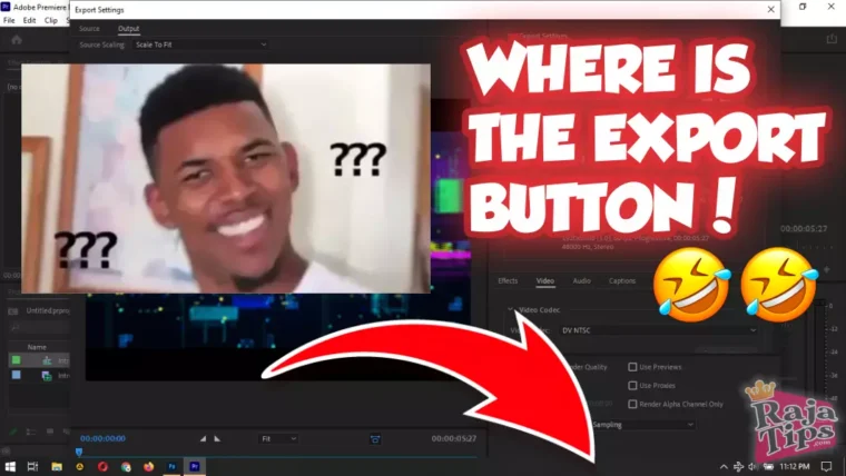 Adobe Premiere Export Button Covered