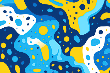 Abstract Art Blue Yellow Creative Wallpaper Modern Design