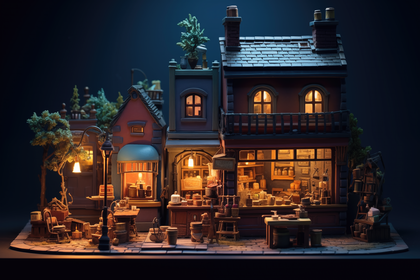 Artisan Miniature Bakery Storefront Detailed Collectible Diorama