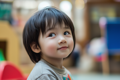 Cherubic Toddler Gaze Captured In Candid Childhood Moment