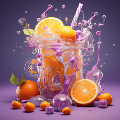 Citrus Burst Elegance Dynamic Array Of Fresh Fruit And Juices