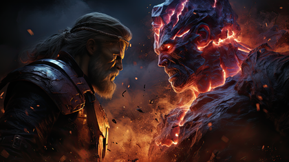 Clash Of Titans An Epic Battle Between Fire And Ice In Fantasy Art