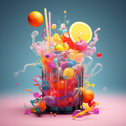 Colorful Candy Splash With Sweet Treats And Sugary Delights In A Fantasy Dessert