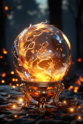 Embrace The Enigma Fiery Mystique Captured In An Ornate Glass Orb