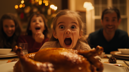 Enthralling Family Thanksgiving Dinner With Child's Amazement