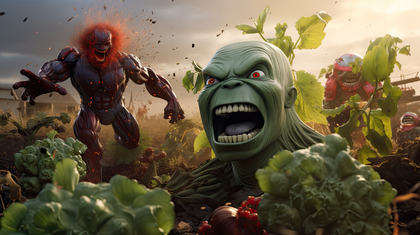Epic Battle In Vegetable Garden Fierce Creatures Clash At Dawn