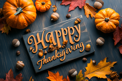 Festive Thanksgiving Decor With Pumpkin And Autumn Leaves Display
