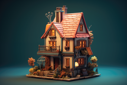 Handcrafted Miniature House With Intricate Detail And Artistic Design