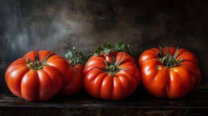 Heirloom Tomatoes On Timeless Wood