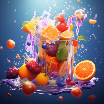 Juicy Citrus And Berry Splash In Vibrant Summer Smoothie Mix