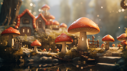 Mystical Mushroom Village A Whimsical Journey In A Fairy Tale Forest