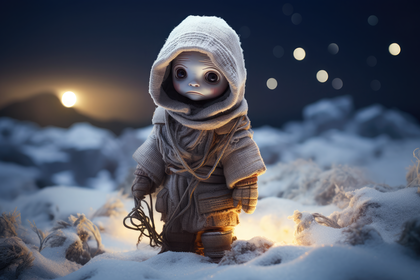 Mystical Winter Wanderer A Magical Journey In The Snowy Twilight