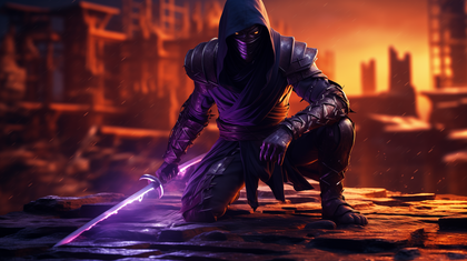 Stealthy Urban Ninja Unleashes Power In Fiery Cityscape