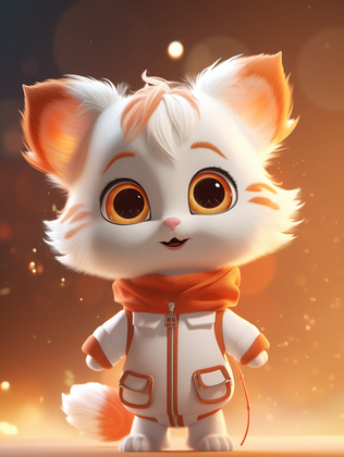 Sunset Adventure With Adorable Animated Kitten In Warm Hues