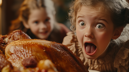 Thanksgiving Delights A Child's Wide Eyed Wonder At The Festive Table