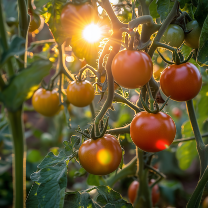 Tomato Garden Magic In The Sunset Light