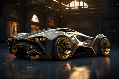 Unleash The Future With This Ultra Modern Black And Gold Supercar