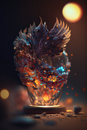 Unveiling Mystique A Captivating Vision Of A Luminous Feathered Sculpture