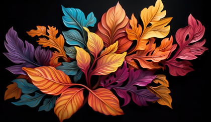 Vibrant Colorful Foliage Digital Artwork Hd Pattern