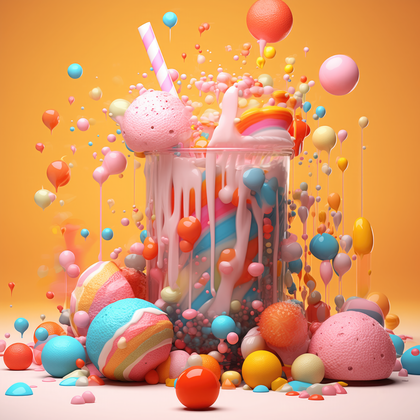 Vibrant Milkshake Fantasy With Overflowing Sweet Treats