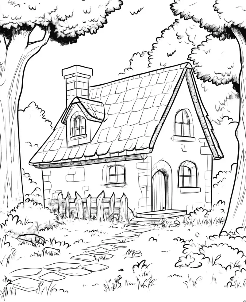 House Color Page Example Page 1